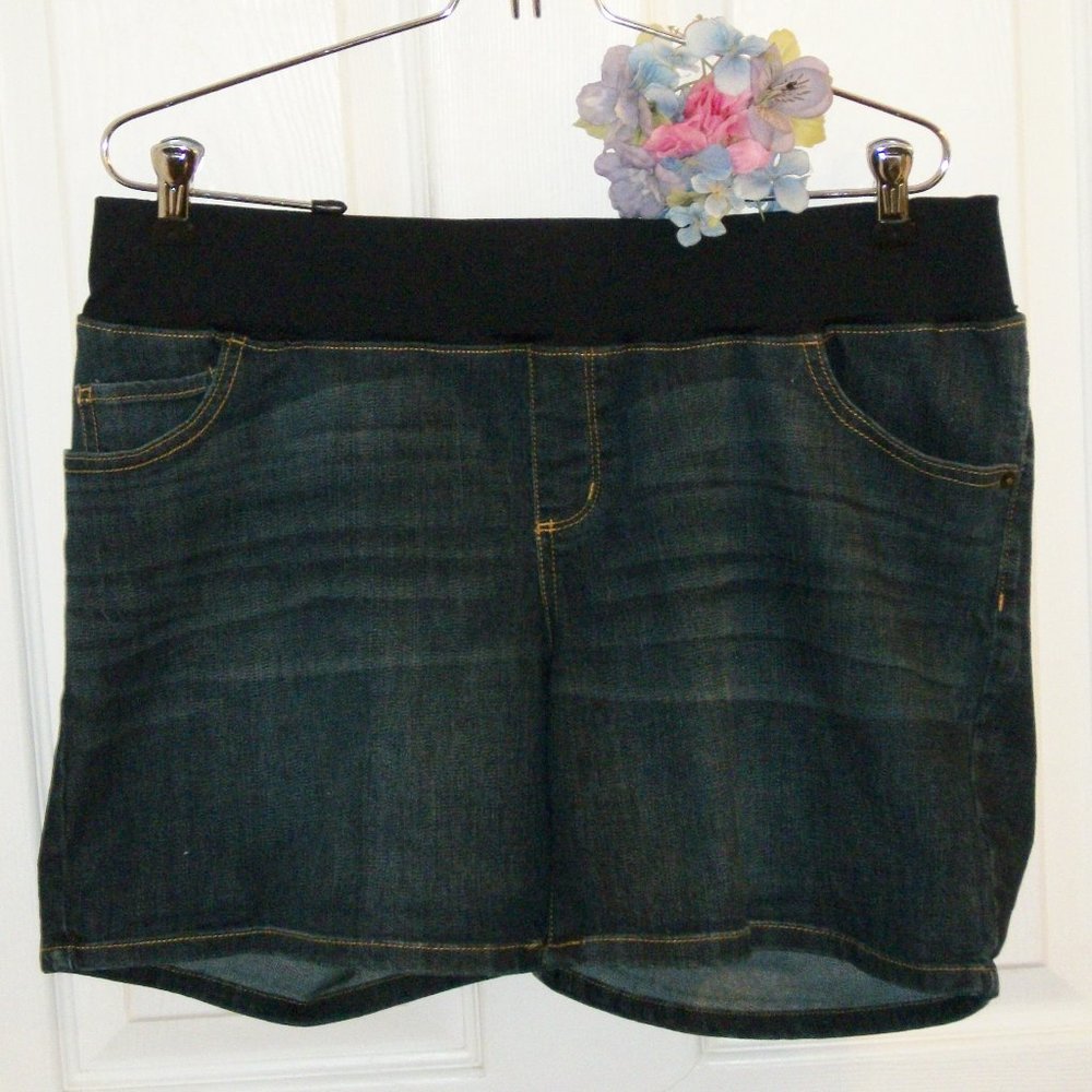 LIZ LANGE MATERNITY M 8-10 Stretch Denim Shorts NWOT
